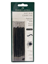 Faber Castell Pitt 5-8mm Natural Charcoal Sticks (Pack of 12)