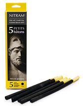 Nitram Fine Art Charcoal - Petits Bâtons Pack of 5, 6mm