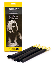 Nitram Fine Art Charcoal 12mm Soft Round Box of 5