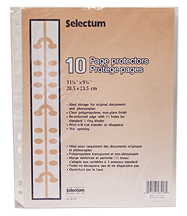 Selectum Poly Page Protectors 9.25x11.25 10/Pack